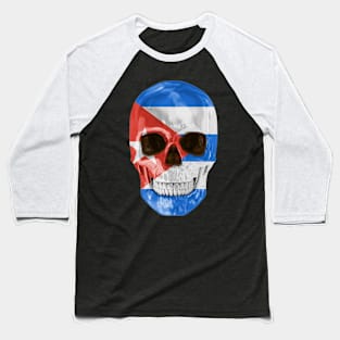 Cuba Flag Skull - Gift for Cuban With Roots From Cuba Baseball T-Shirt